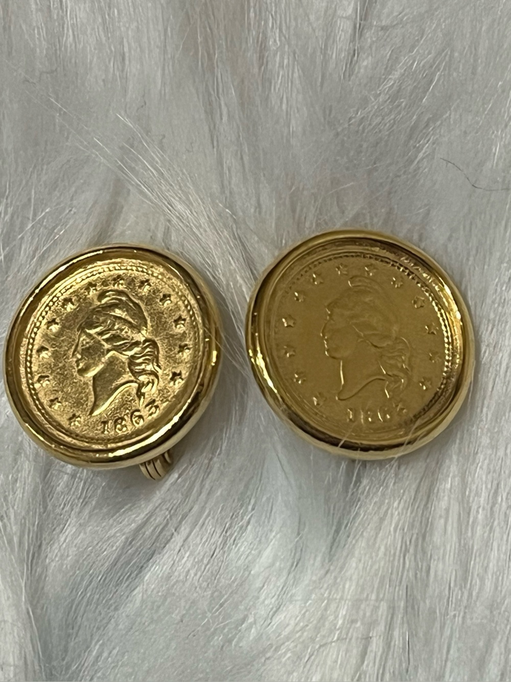 Vintage Monet 1863 Coin Earrings